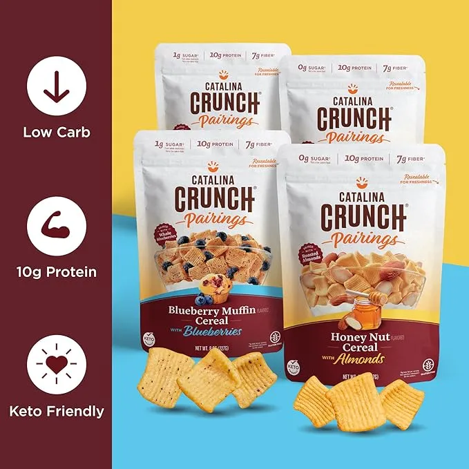 Catalina Crunch Protein Cereal Variety Pack (6 Flavors) | Low Carb, Zero Sugar, Gluten Free, Fiber | Vegan Snacks/Food | Keto Friendly