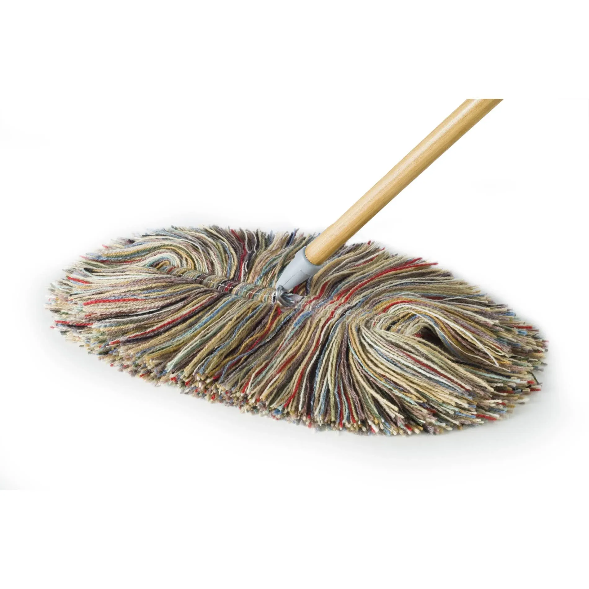 All Wool Dry Mop - Big Wooly with Wooden Handle - Made in The USA