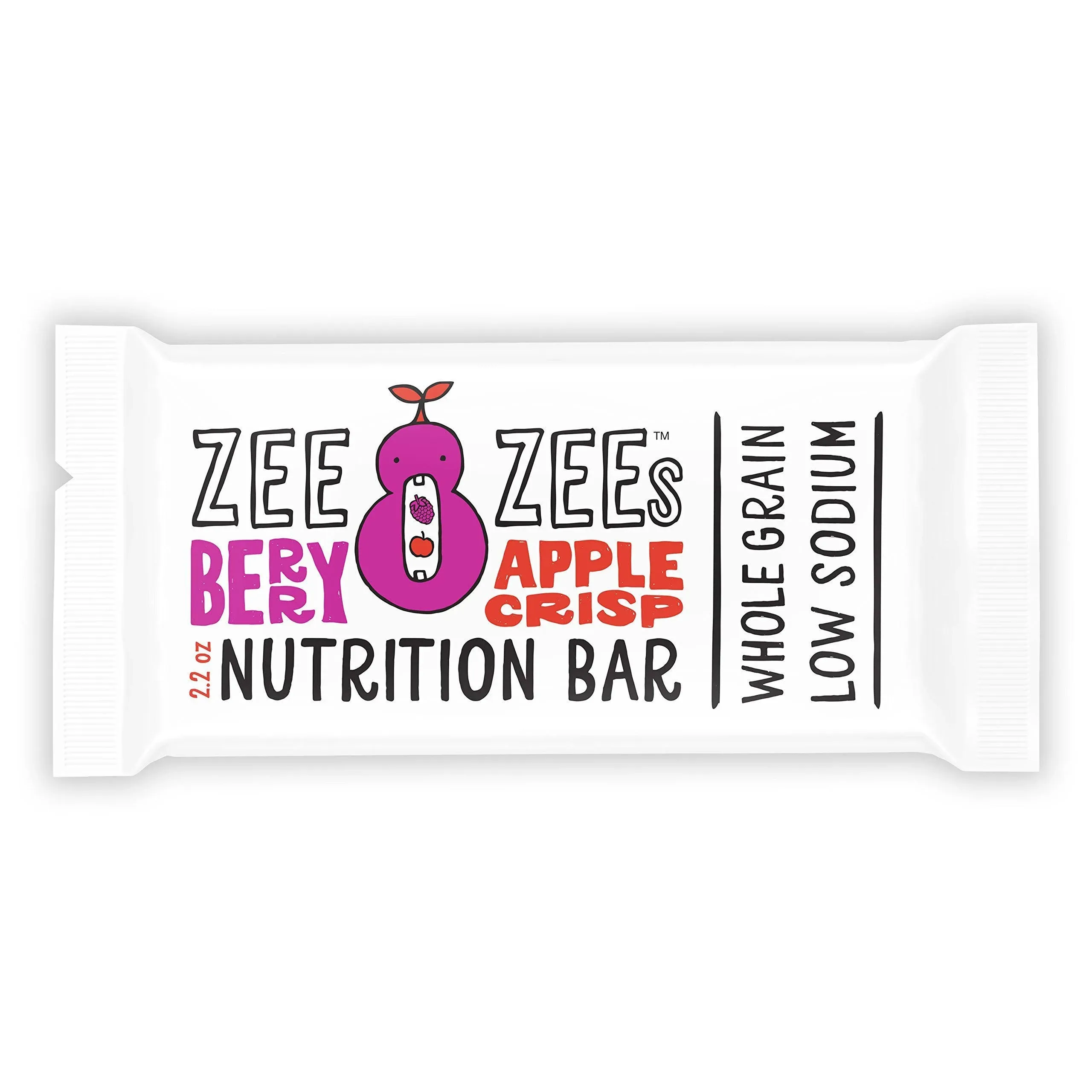 Zee Zees Berry Apple Crisp Soft Baked Bars, Nut-Free, Whole Grain, Naturally Flavored and Colored,2.2 oz Bars, 24 pack