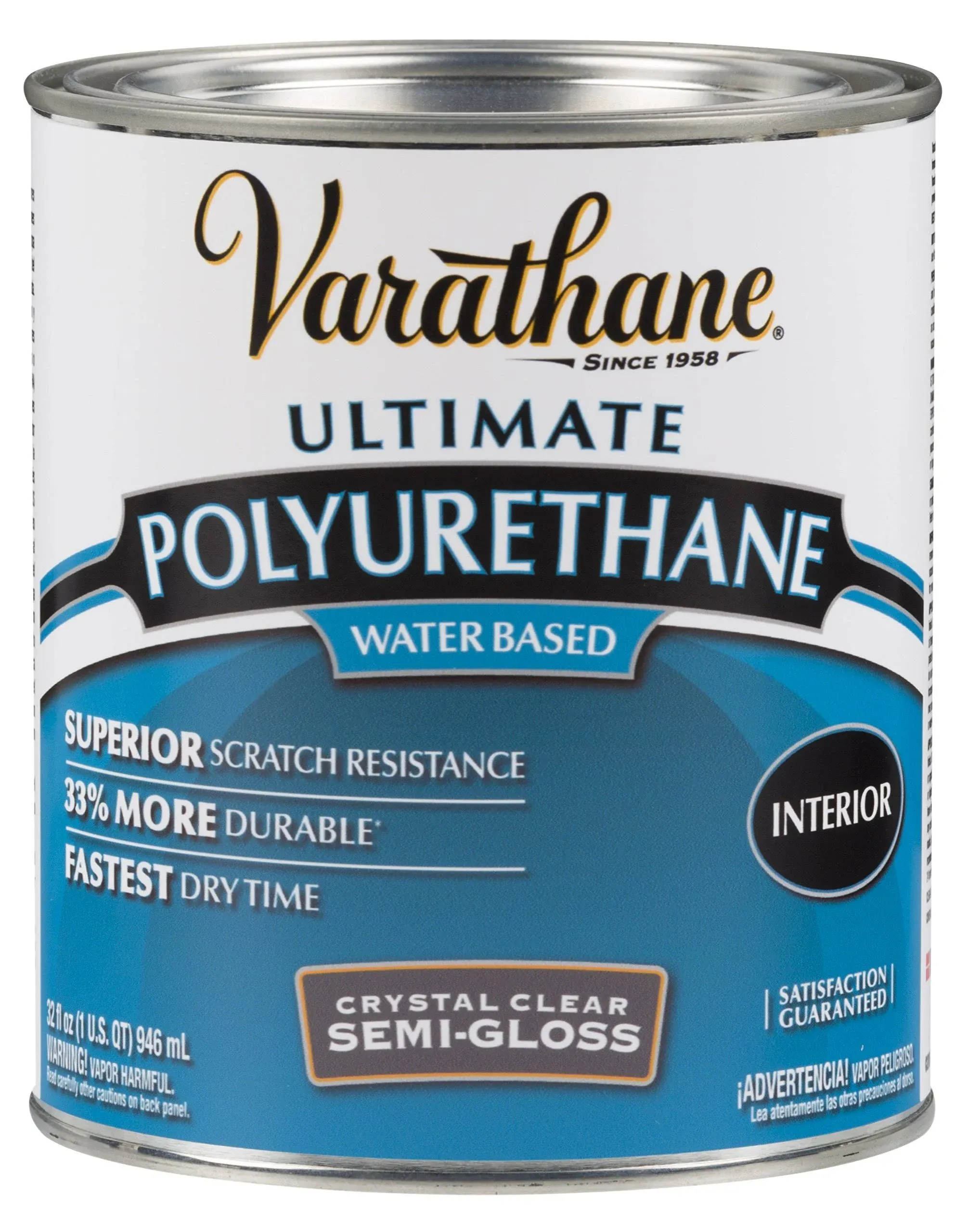 Varathane 1 qt. Clear Semi-Gloss Water-Based Interior Polyurethane