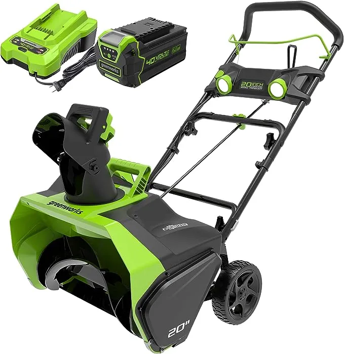 Greenworks 40V (75+ Compatible Tools) 20” Brushless Cordless Snow Blower, 4.0Ah Battery and Charger Included