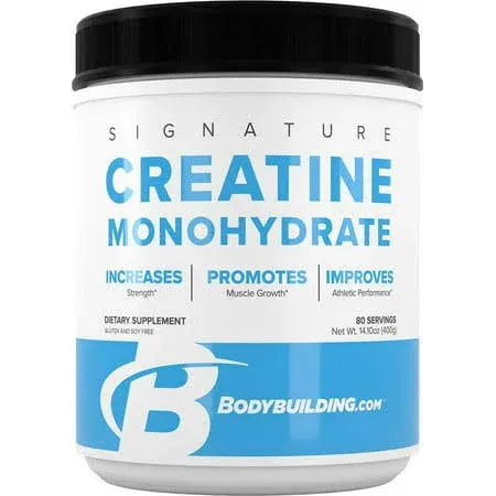 BodyBulding.Com Signature Micronized Creatine Monohydrate Powder | Muscle Builder | Promote Performance Recovery | 400 Grams, 80 Servings