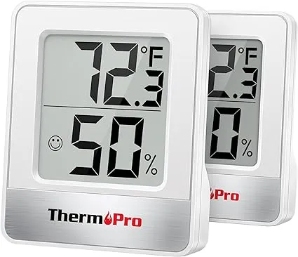 ThermoPro TP49 - Termómetro higrómetro digital para interiores, medidor de humedad, mini termómetro higrómetro con monitor de temperatura y humedad,