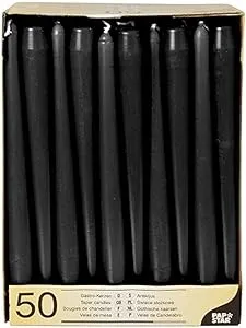 PAPSTAR 10392 50 Taper Candles Diameter 2.2 cm Length 25 cm Black