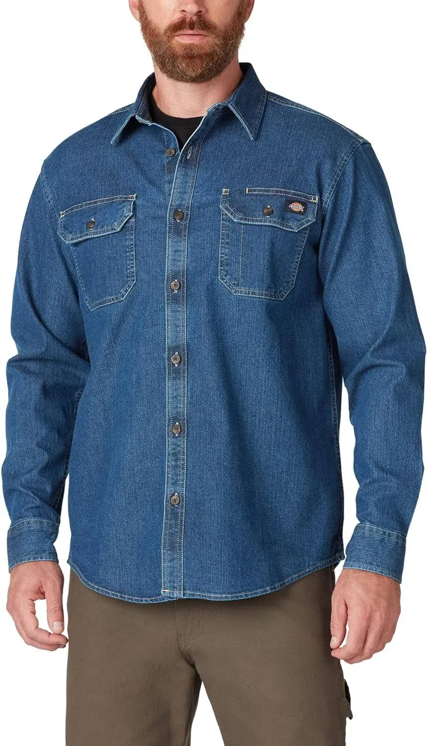 Dickies Men's Flex Denim Long Sleeve Shirt