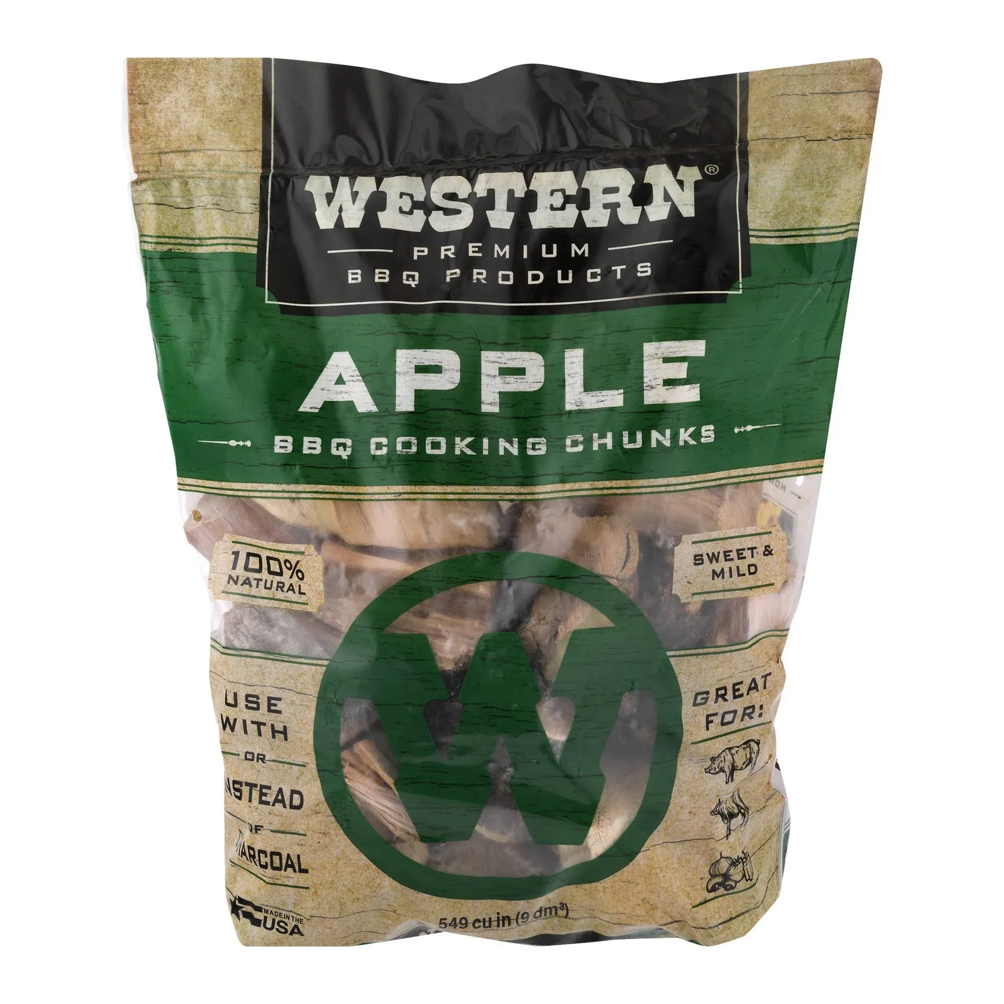 Western Premium BBQ Products Apple BBQ Cooking Chunks, 549 cu in (Pack of 1)