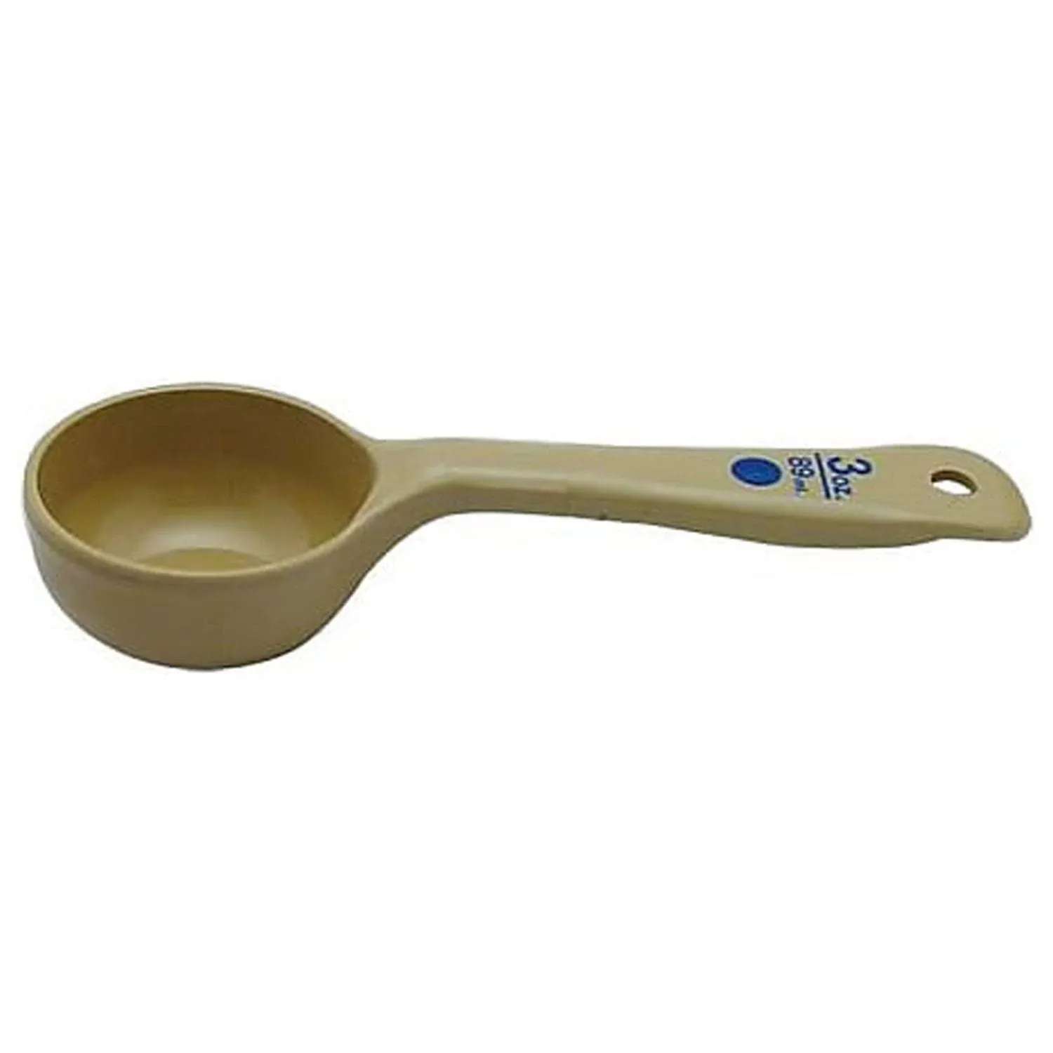 Carlisle FoodService Products Measure Miser Plastic Measuring Spoon with Short Handle, 3 Ounces, Beige