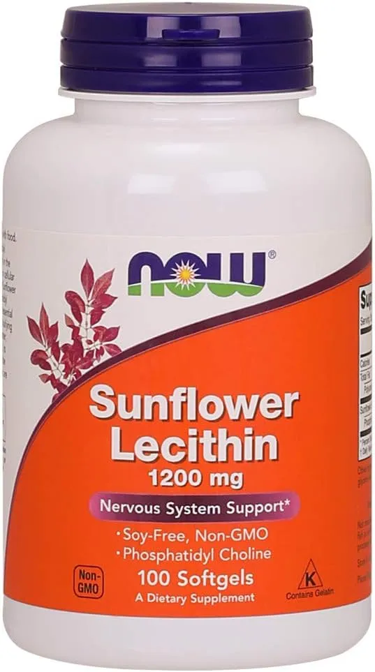 NOW Foods Sunflower Lecithin, 1200 mg, Softgels - 100 count