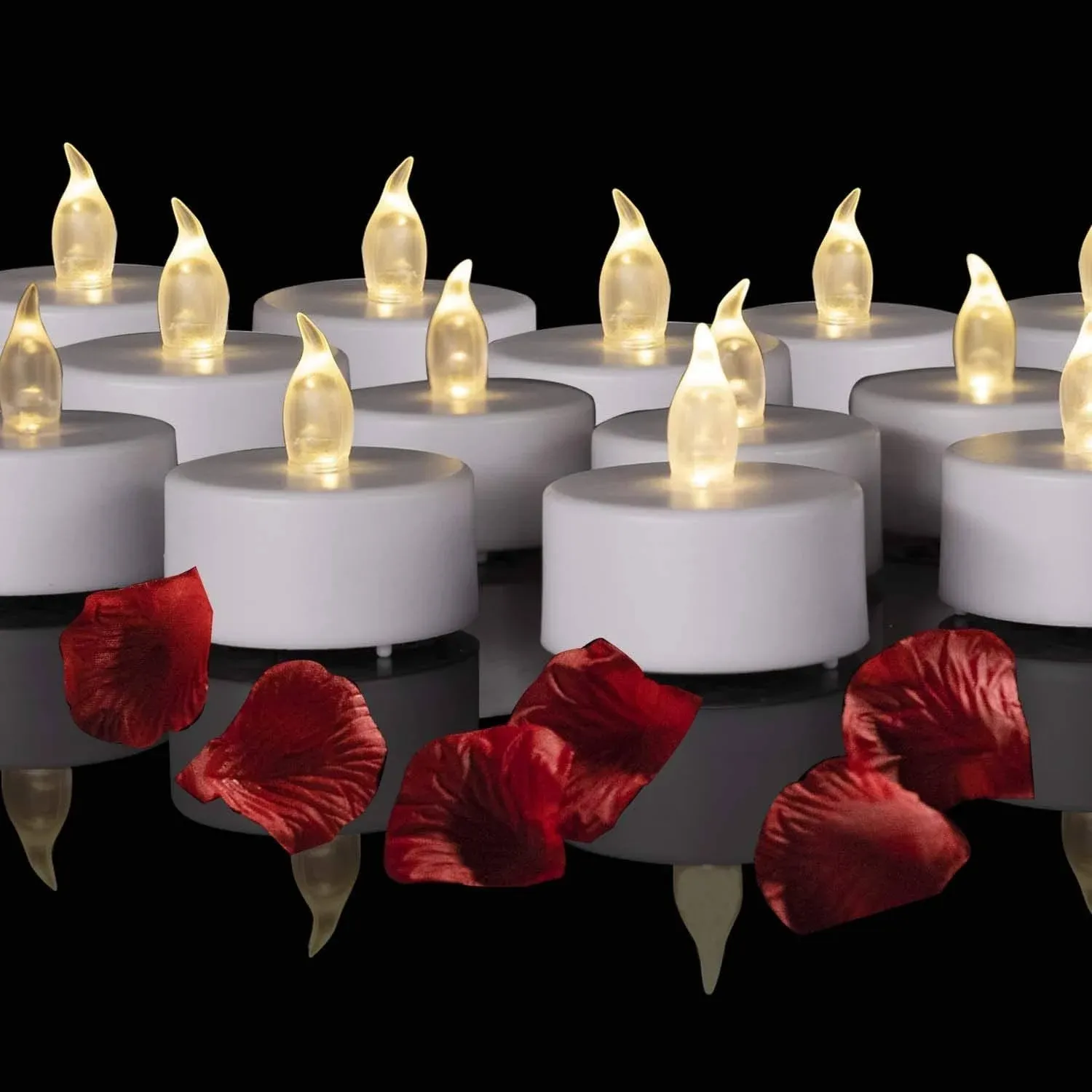 Battery Operated LED Tea Lights: 24PACK Flameless Votive Candles Lamp Realist...