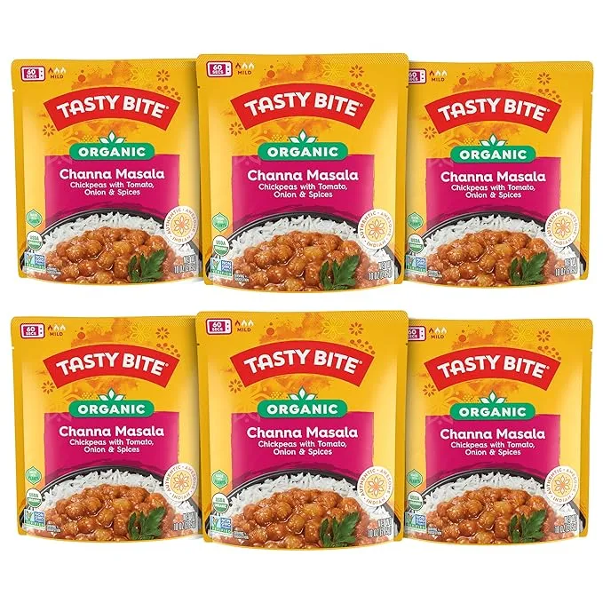 Tasty Bite Organic Channa Masala, 10 Ounce, Pack of 6, Ready to Eat, Microwavable Entree, Vegan & Gluten Free