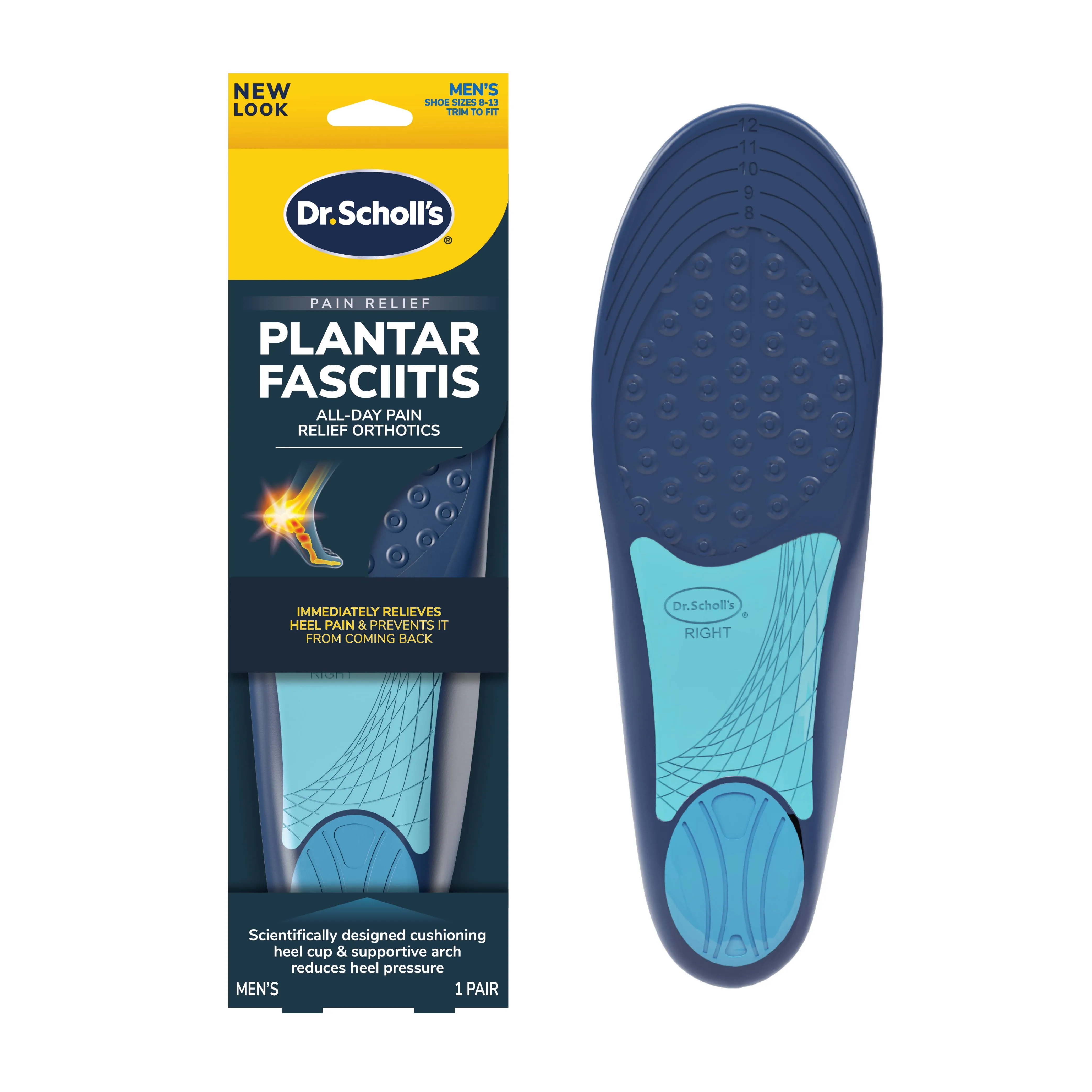 Dr. Scholl’s Plantar Fasciitis Pain Relief Orthotics for Men's Trim to Fit: 8-13