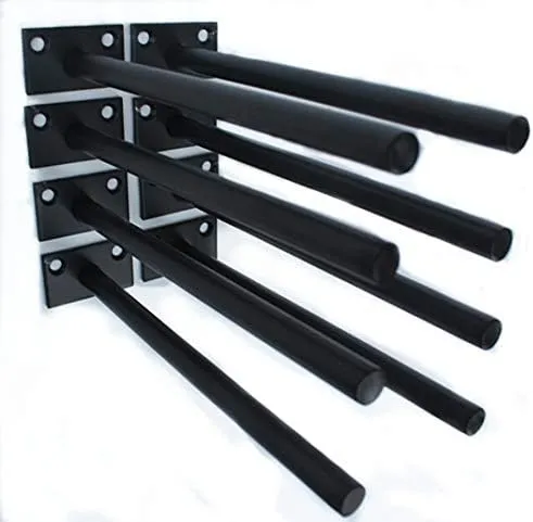 MHMYDZ 8 Pcs Black Solid Steel Floating Shelf Bracket Blind Shelf Supports