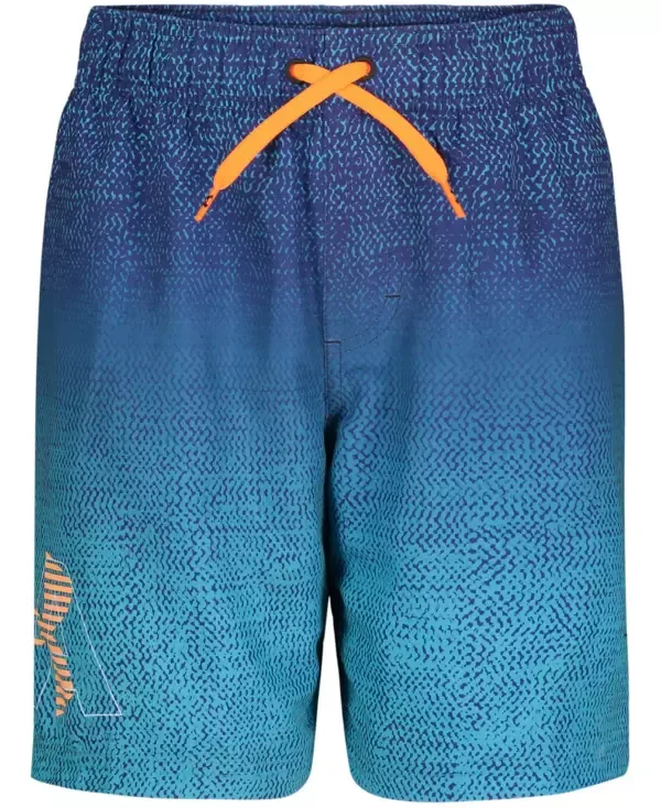 Under Armour Boys' Texture Maze Volley Swimsuit, Large, Static Blue