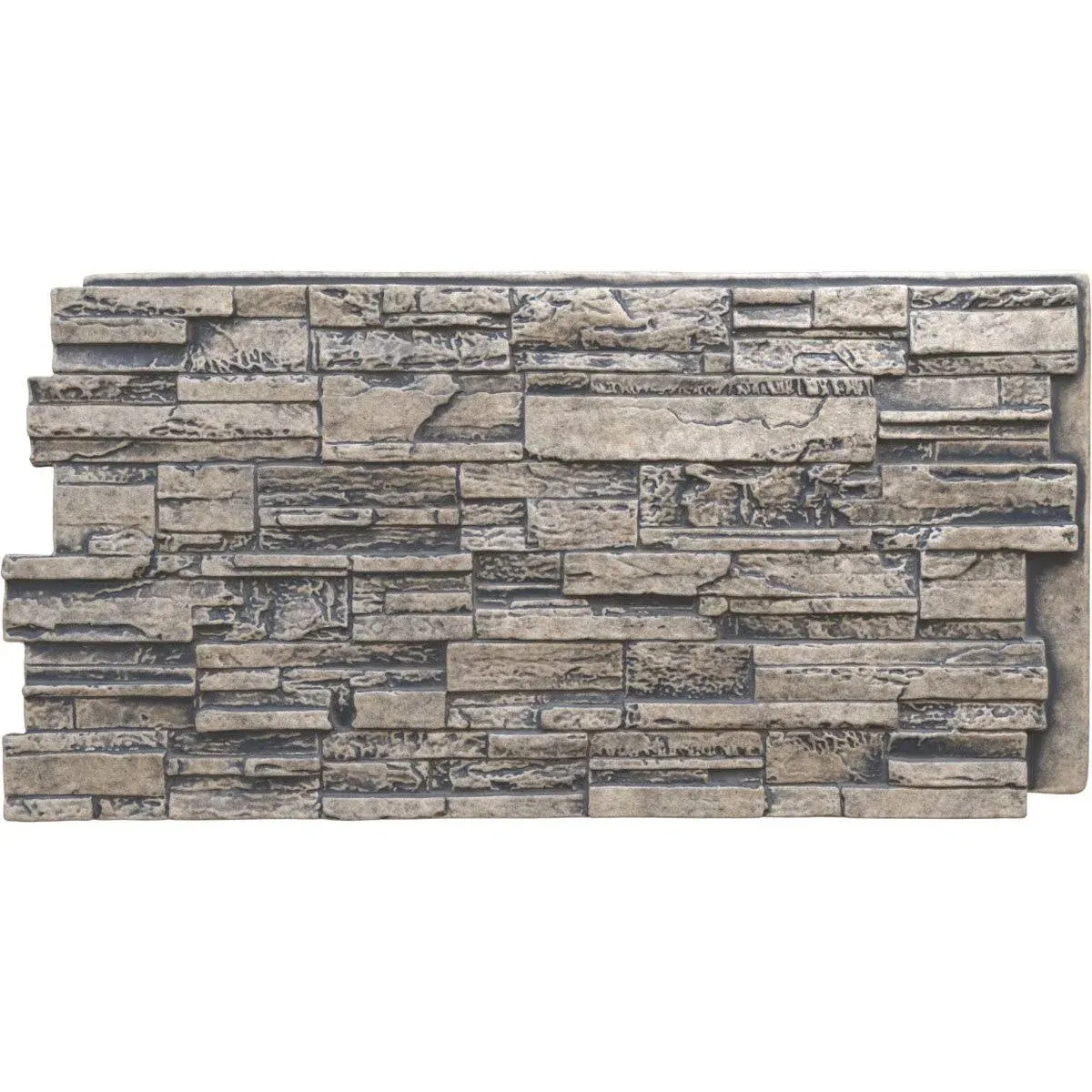 Ekena Millwork 48 5/8 inchw x 24 3/4 inchh x 1 1/4 inchd Cascade Stacked Stone, Stonewall Faux Stone Siding Panel, North Hill