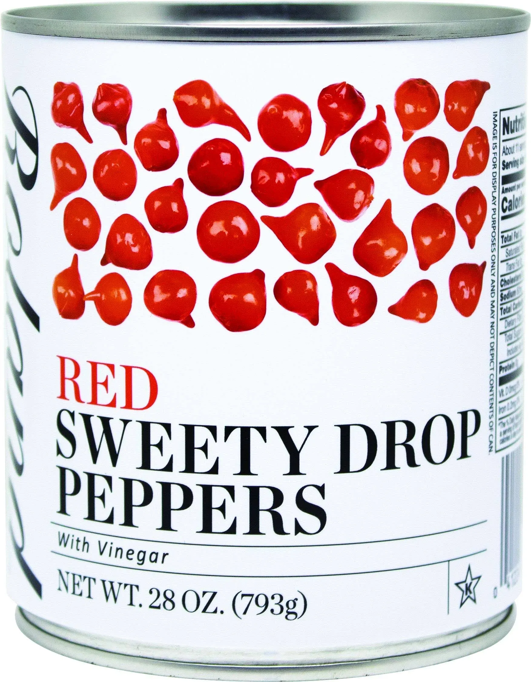 Roland Foods Red Sweety Drop Peppers, Specialty Imported Food, 28 Ounce Can, Pack of 1