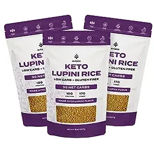 Aviate Keto Rice Orzo - Low Carb (3g Net) Lupini Rice/Pasta, High Protein (18g), Gluten-Free, Made with Lupin Flour, Plant Based Vegan, Keto-Friendly