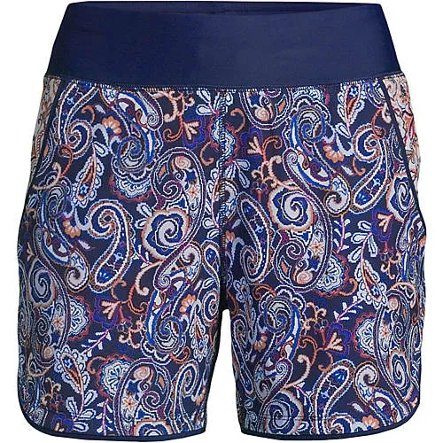 Lands' End Women's 5" Quick Dry Swim Shorts with Panty