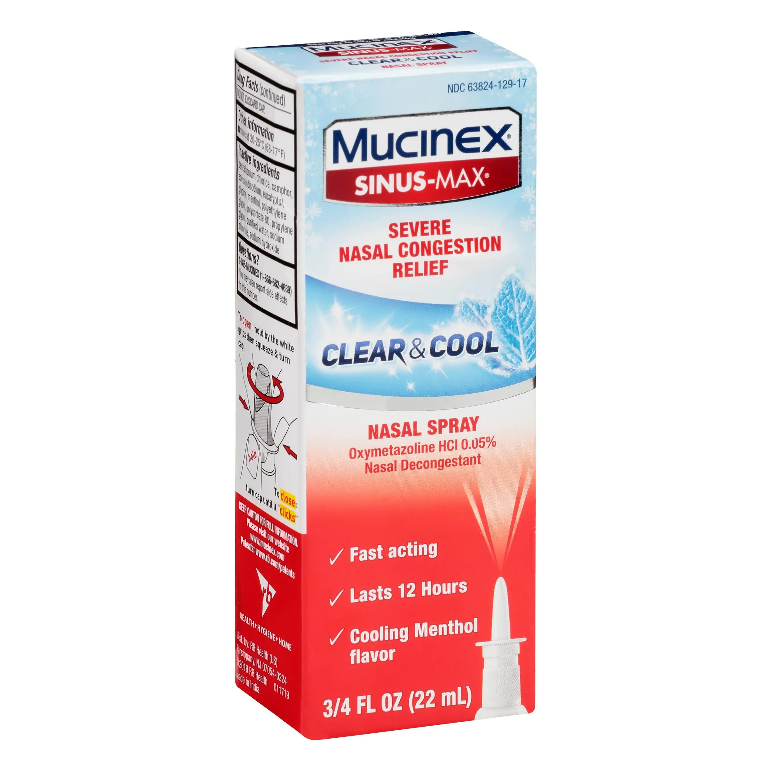 Mucinex Sinus-Max Full Force Nasal Decongestant Spray - 0.75 oz box