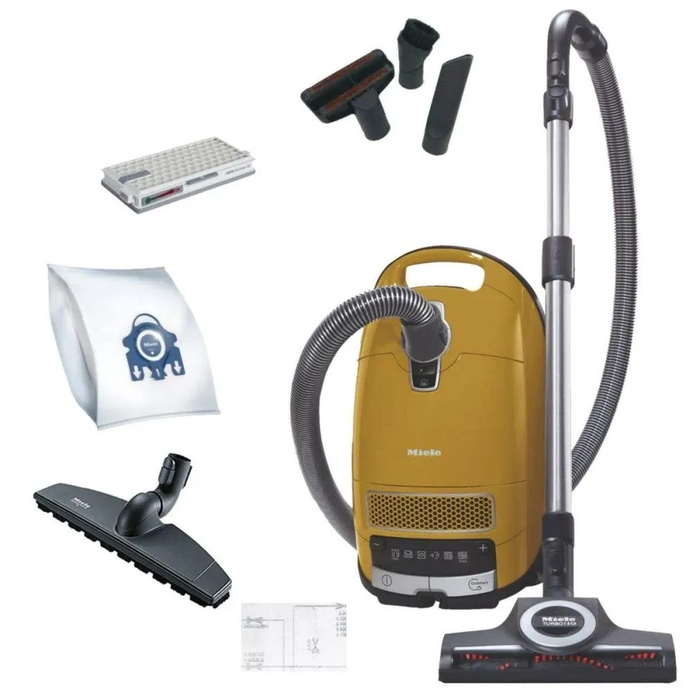 Miele 41GFE040USA Complete C3 Calima Canister Vacuum-Corded, Curry Yellow