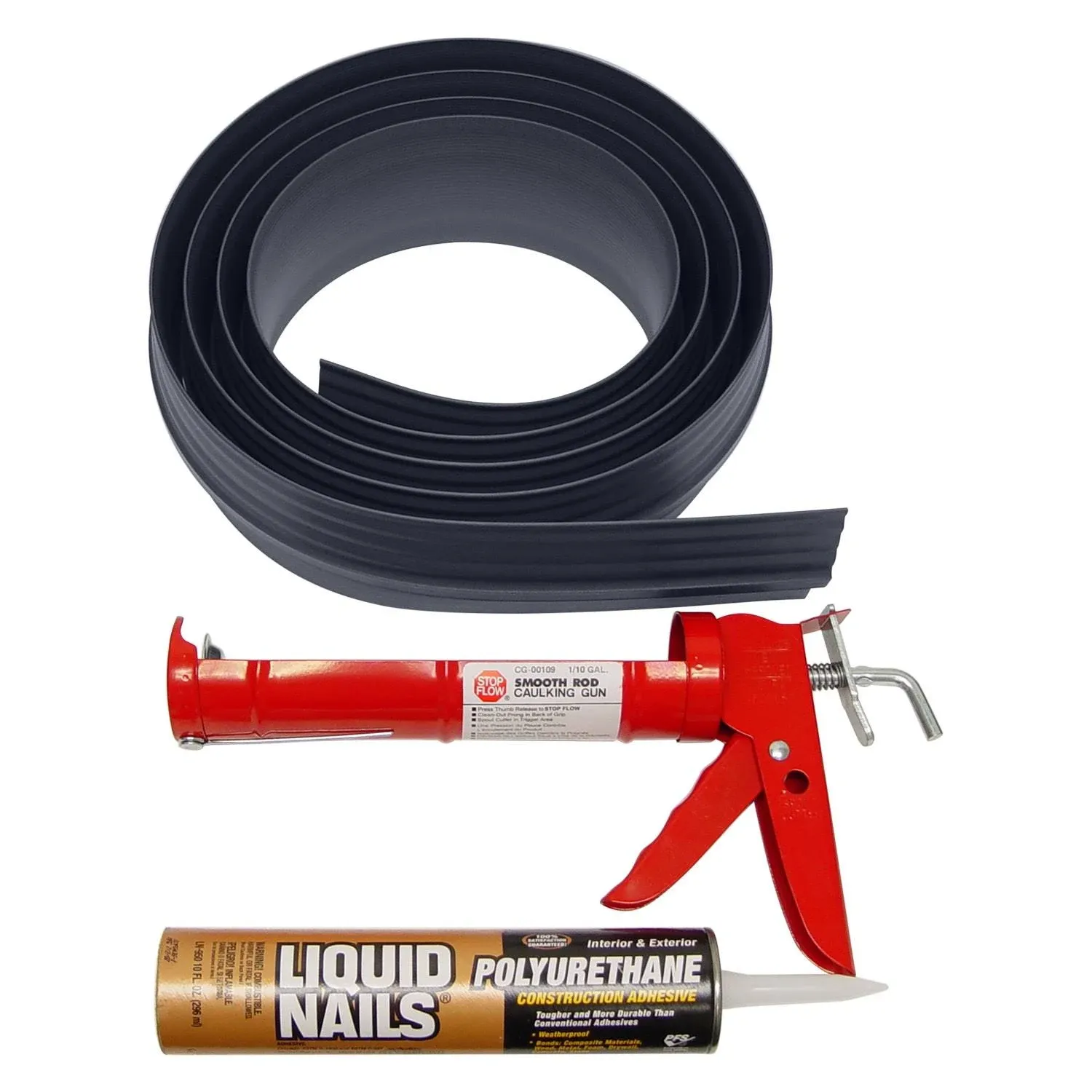 Tsunami Seal Garage Door Threshold Kit 18 ft Gray Metal Caulking Gun Liquid Nail