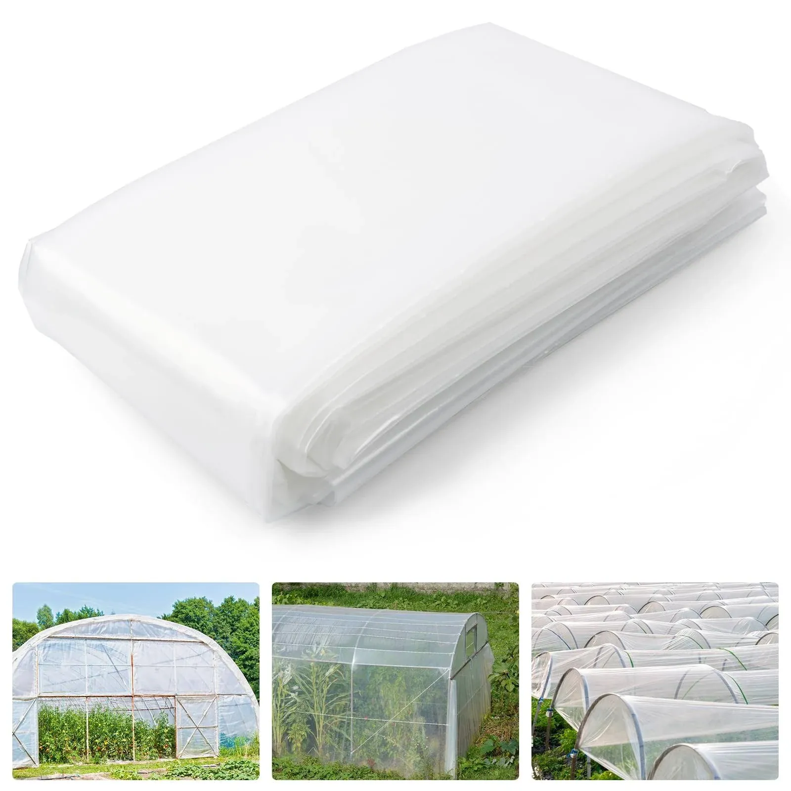 Greenhouse Plastic Sheeting 6 mil Thickness 8 x 11 FT Transparent Greenhouse ...