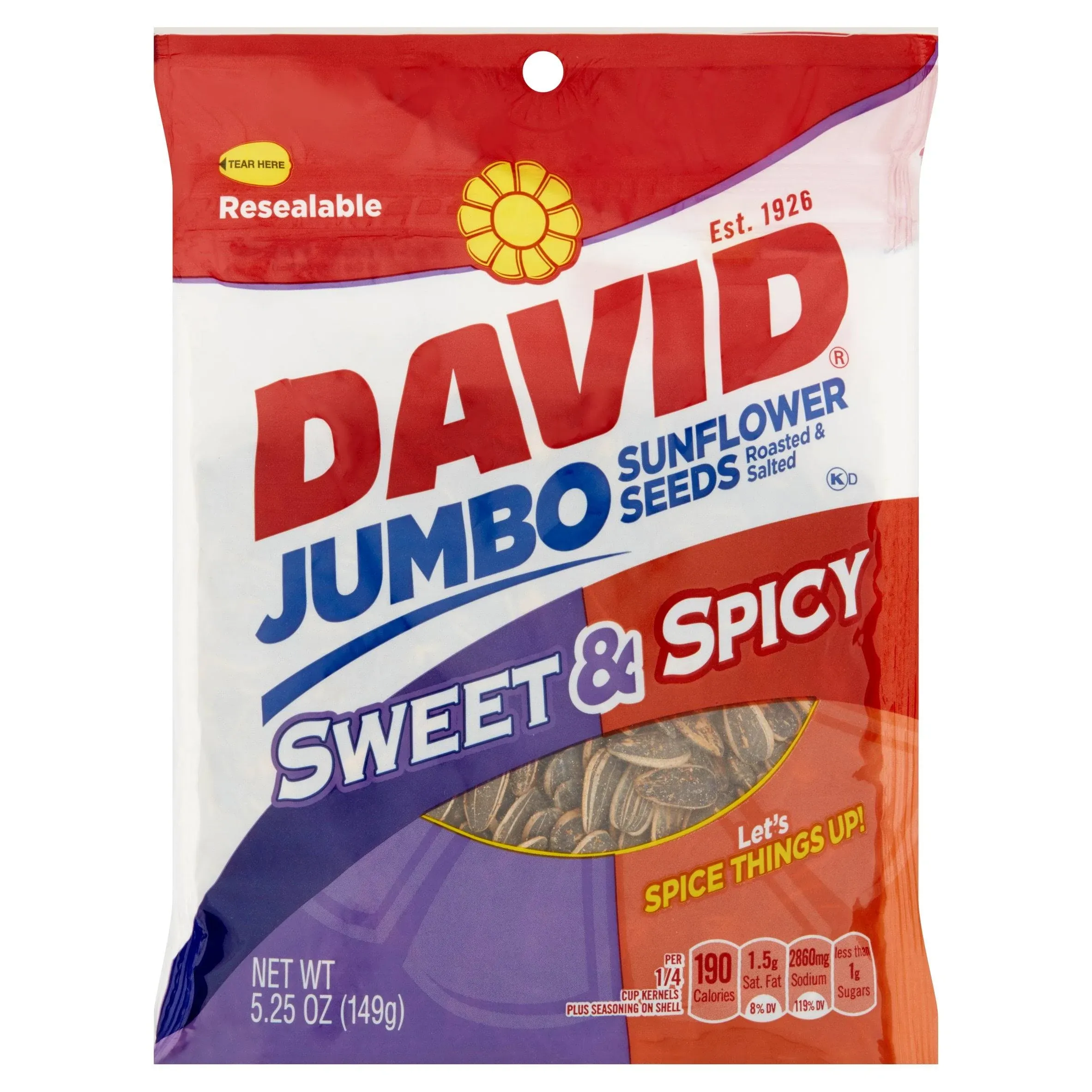 David Sweet & Spicy Salted Roasted Jumbo Sunflower Seeds