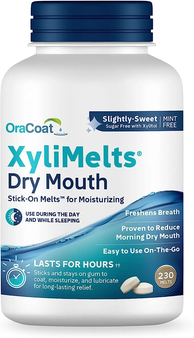 Oracoat Xylimelts Stick-On Melts, Dry Mouth, Mild-Mint Flavor - 40 melts