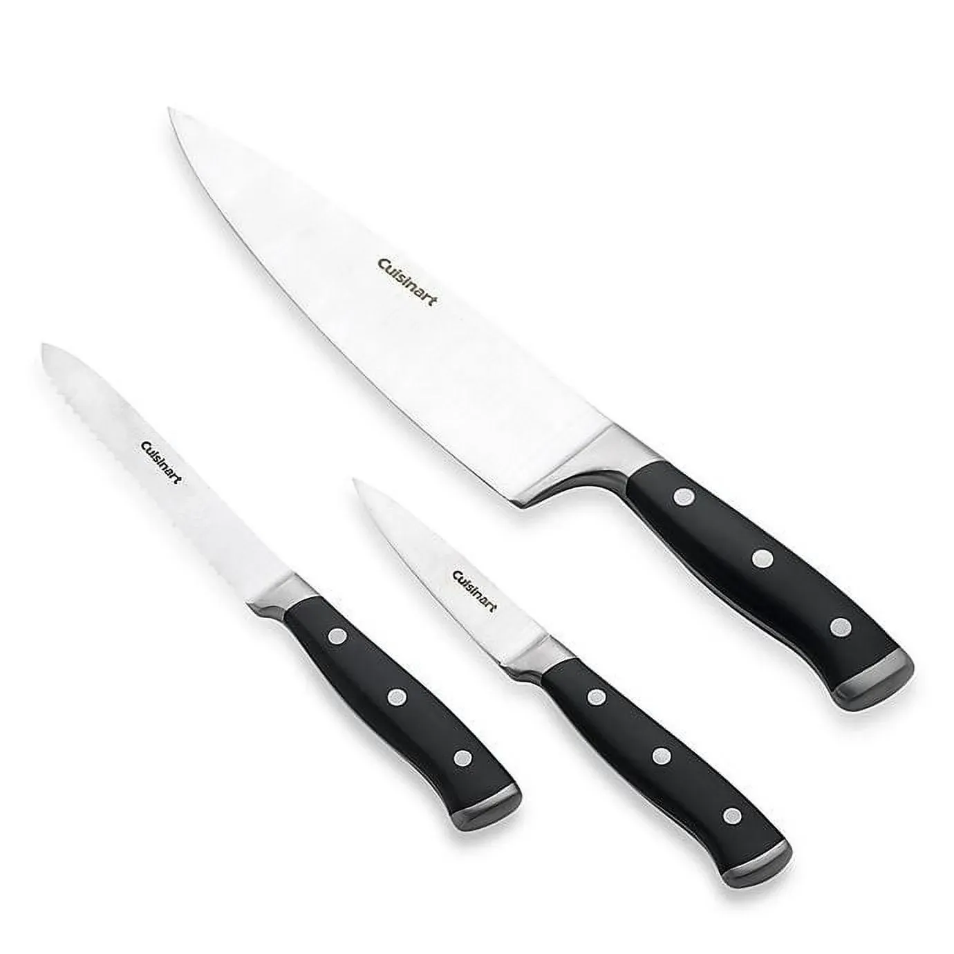 Cuisinart Classic Triple Rivet 3-Piece Cutlery Starter Set Black