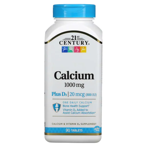 21st Century, Calcium Plus D3, 1, 000 Mg , 90 Tablets