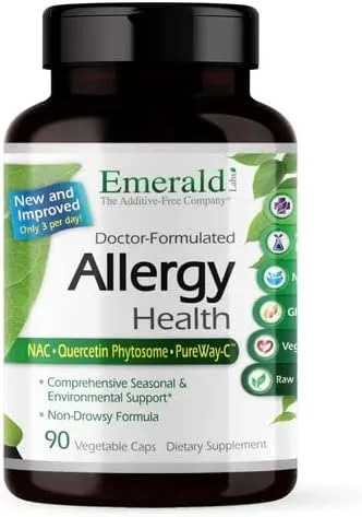 Emerald Labs Allergy Health with Vitamin C, Quercetin, and Bromelain - Natural Allergy Pills and Antihistamine Support - 90 Vegetable Capsules