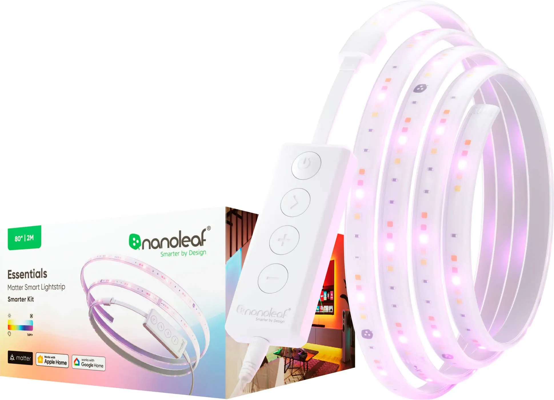 Nanoleaf 80 pulgadas. Kit de inicio de tira de luz LED inteligente color y blanco-