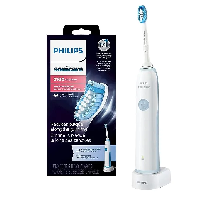 Philips Dailyclean 2100 Rechargeable Electric Toothbrush (HX321117), Blue