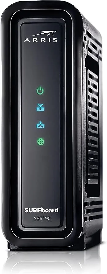 ARRIS SURFboard SB6190 DOCSIS 3.0 32 x 8 Gigabit Cable Modem , Comcast Xfinity, Cox, Spectrum , 1 Gbps Port , 800 Mbps Max Internet Speeds , Easy Set-up with SURFboard Central App