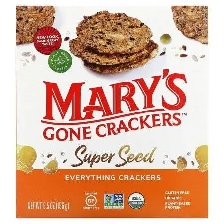 Mary&#039;s Gone Crackers Super Seed - Everything - 5.5 oz. Pack of 3