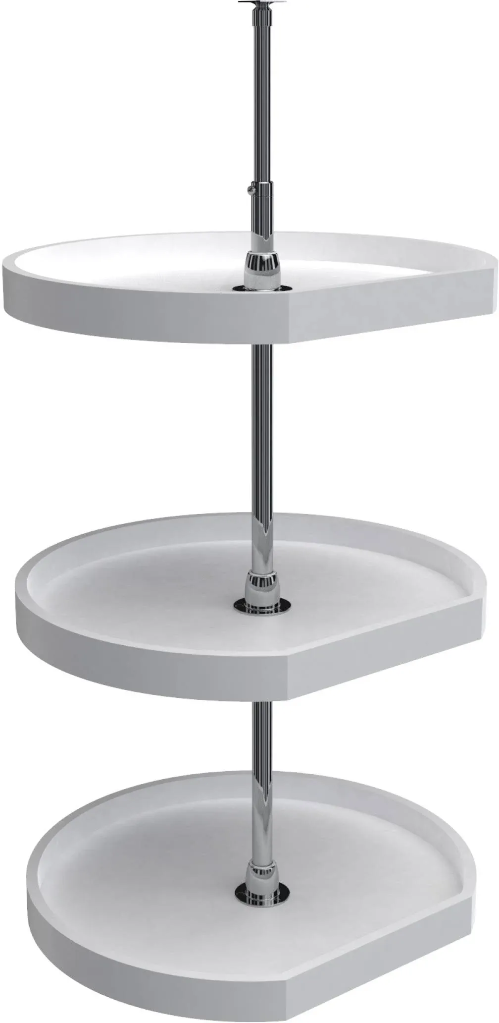 Rev-A-Shelf 22&quot; (559mm) Polymer D-Shape Lazy Susan 3-Shelf Set (White)