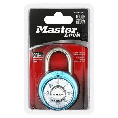 Master Lock 1561DLTBLU Locker Lock Combination Padlock, 1 Pack, Light Blue