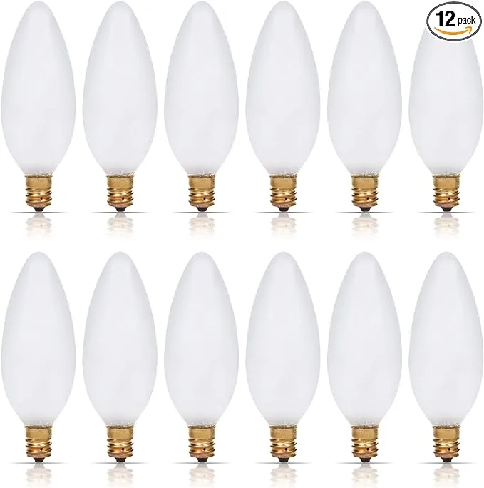 Simba Lighting Candelabra Torpedo Frosted B10 40W E12 Base Light Bulbs