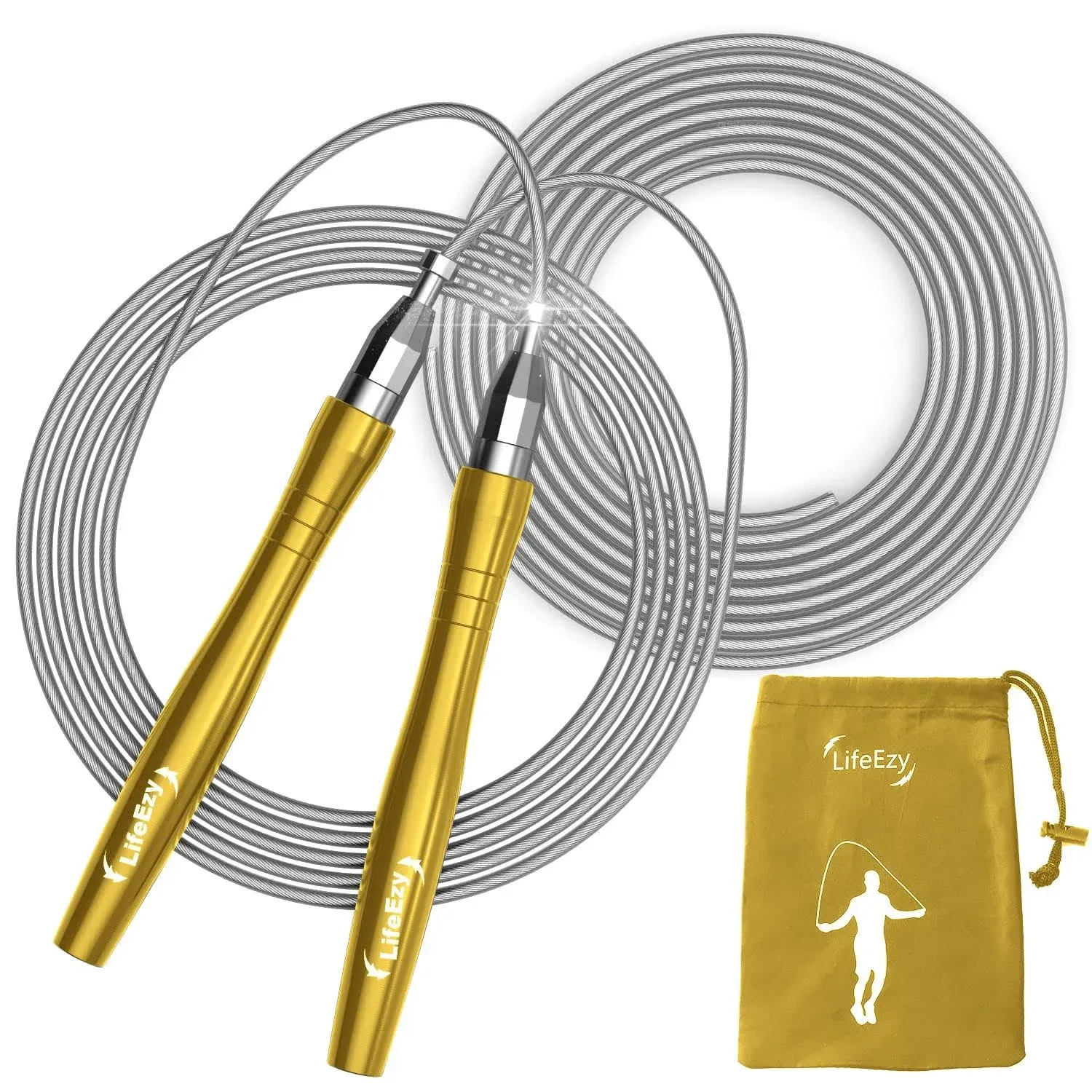 Jump Rope, High Speed Weighted Jump Rope - Premium Quality Tangle-Free - Self-Locking Screw-Free Design - Jump Ropes for Fitness - Skipping Rope for Workout Fitness, Crossfit & Home Exercises