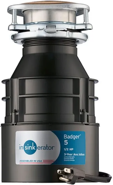 Insinkerator Badger 5 Garbage Disposal, 1/2 HP with Cord