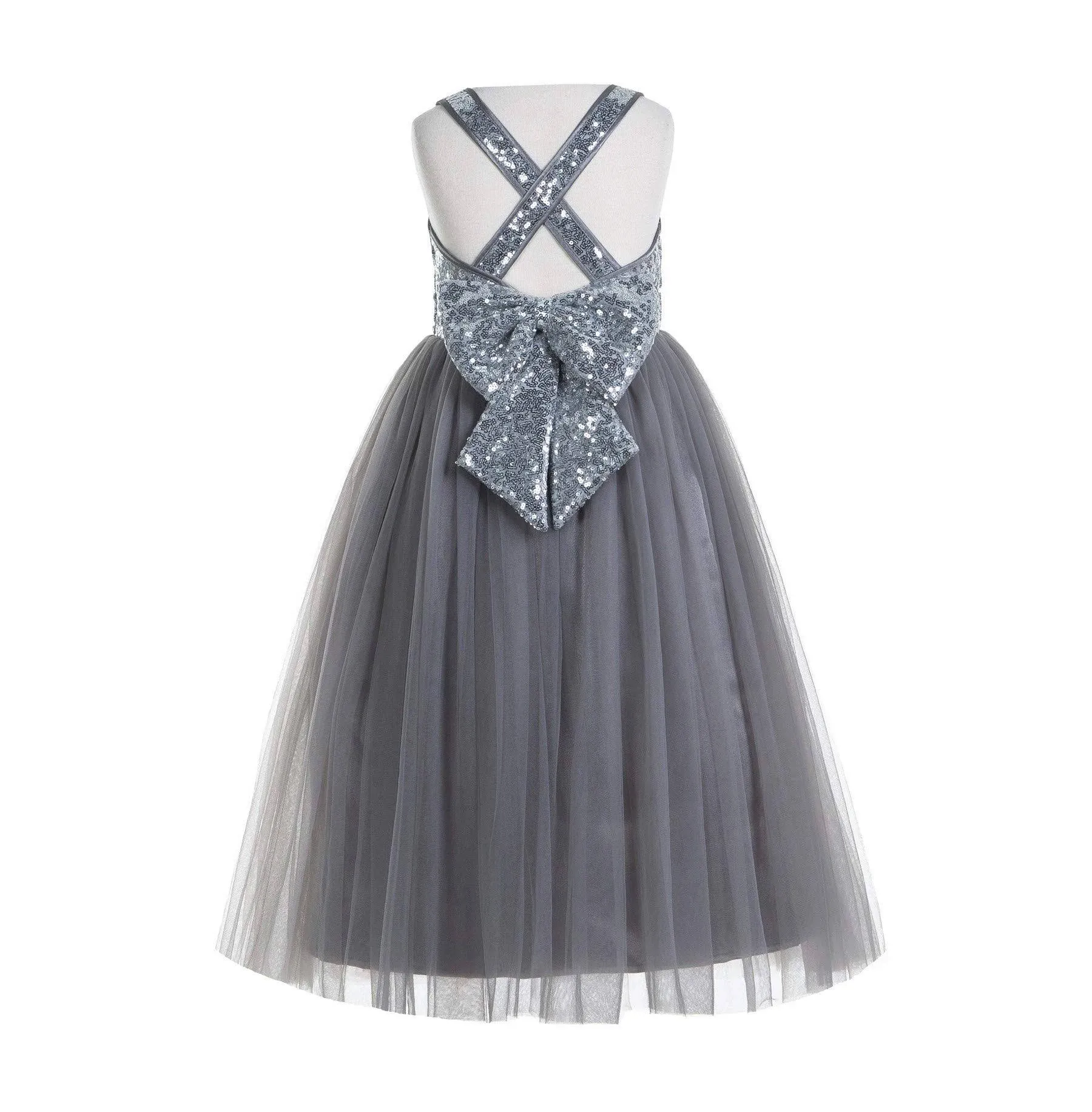 Ekidsbridal Crossed Straps A-Line Flower Girl Dress Junior Bridesmaid Evening ...