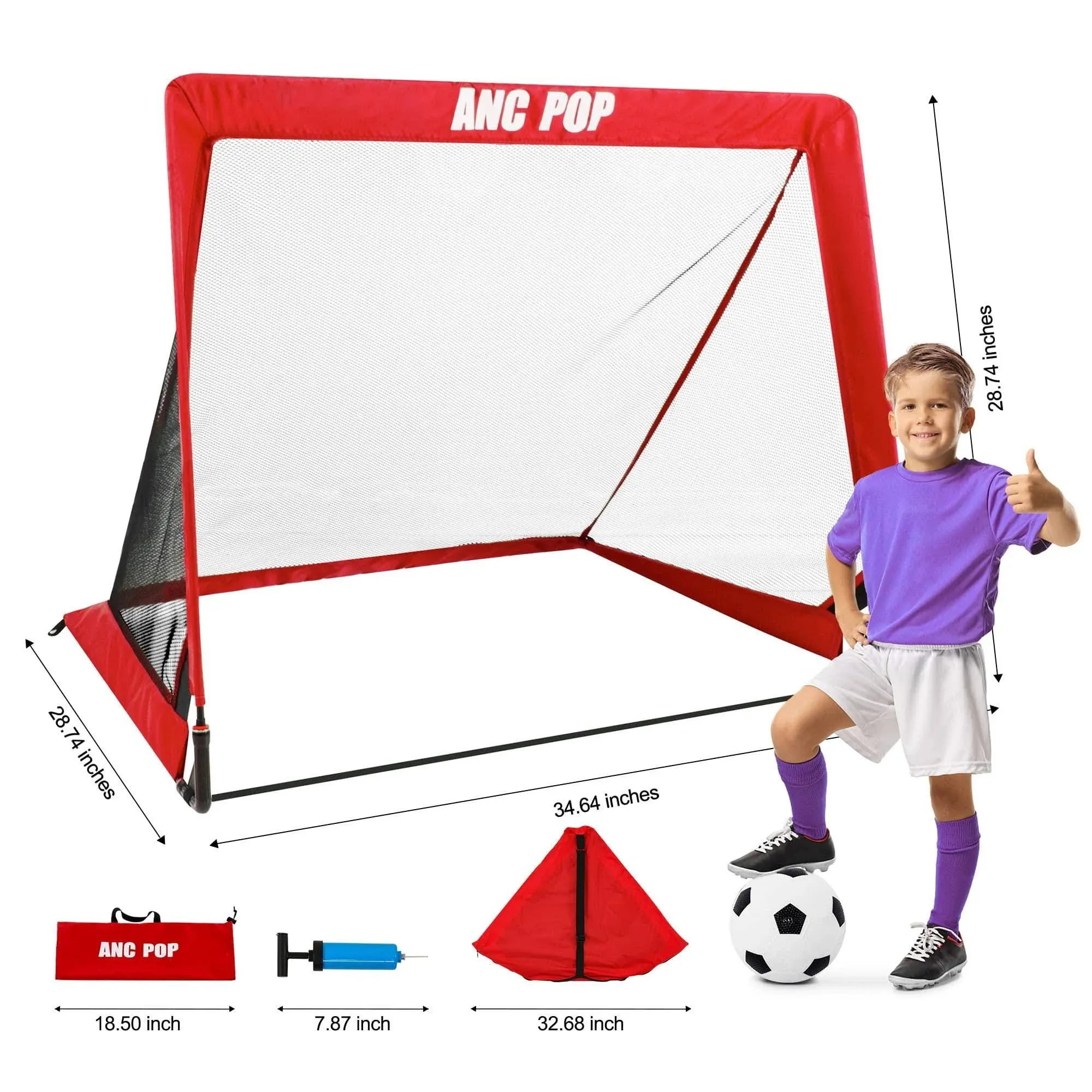 Portable Pop Up Soccer Goal for Kids Trainning and Family Game Foldable Soocer ...