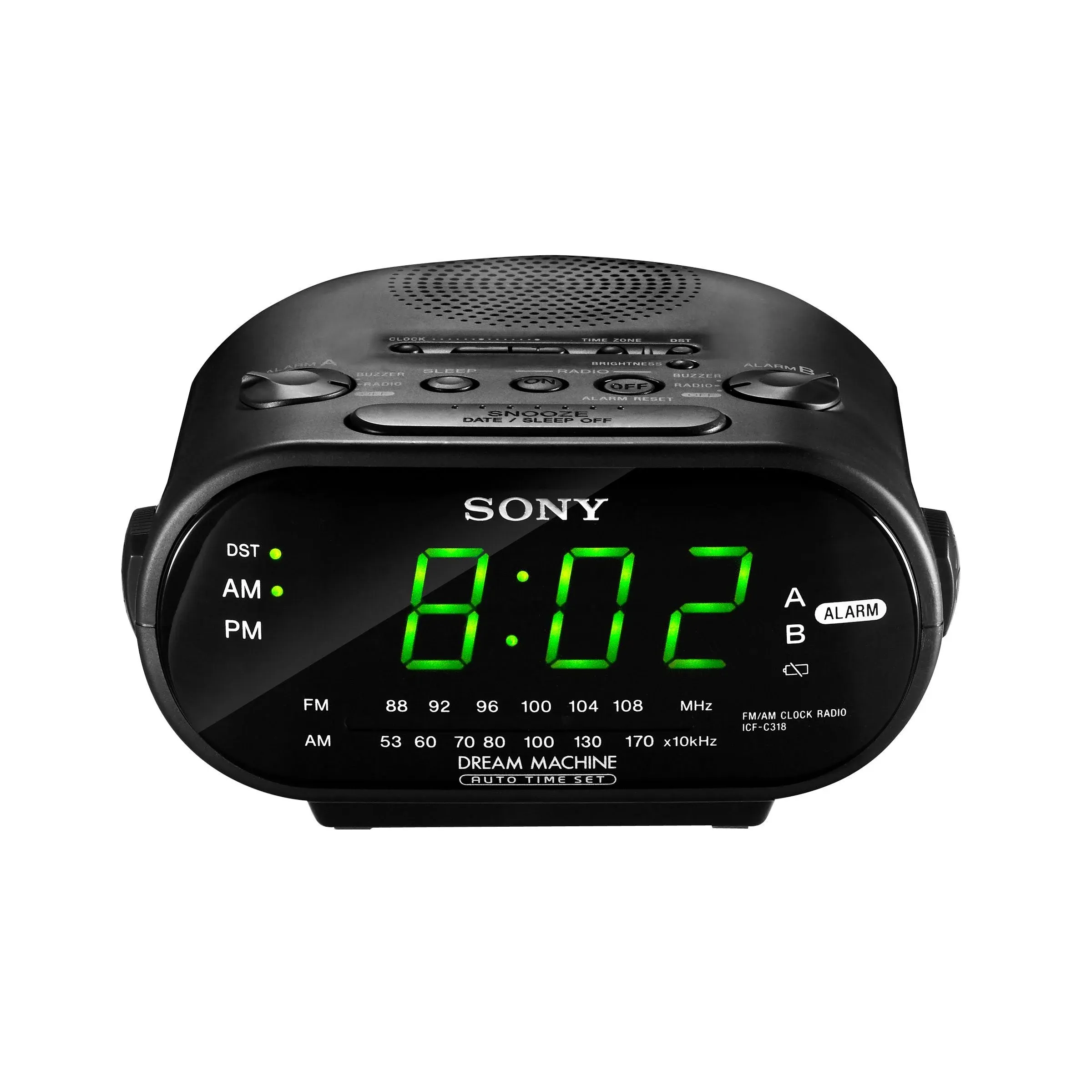 Sony Dream Machine Large Display  Dual Alarm Clock Radio Auto Time Set ICF-C414 