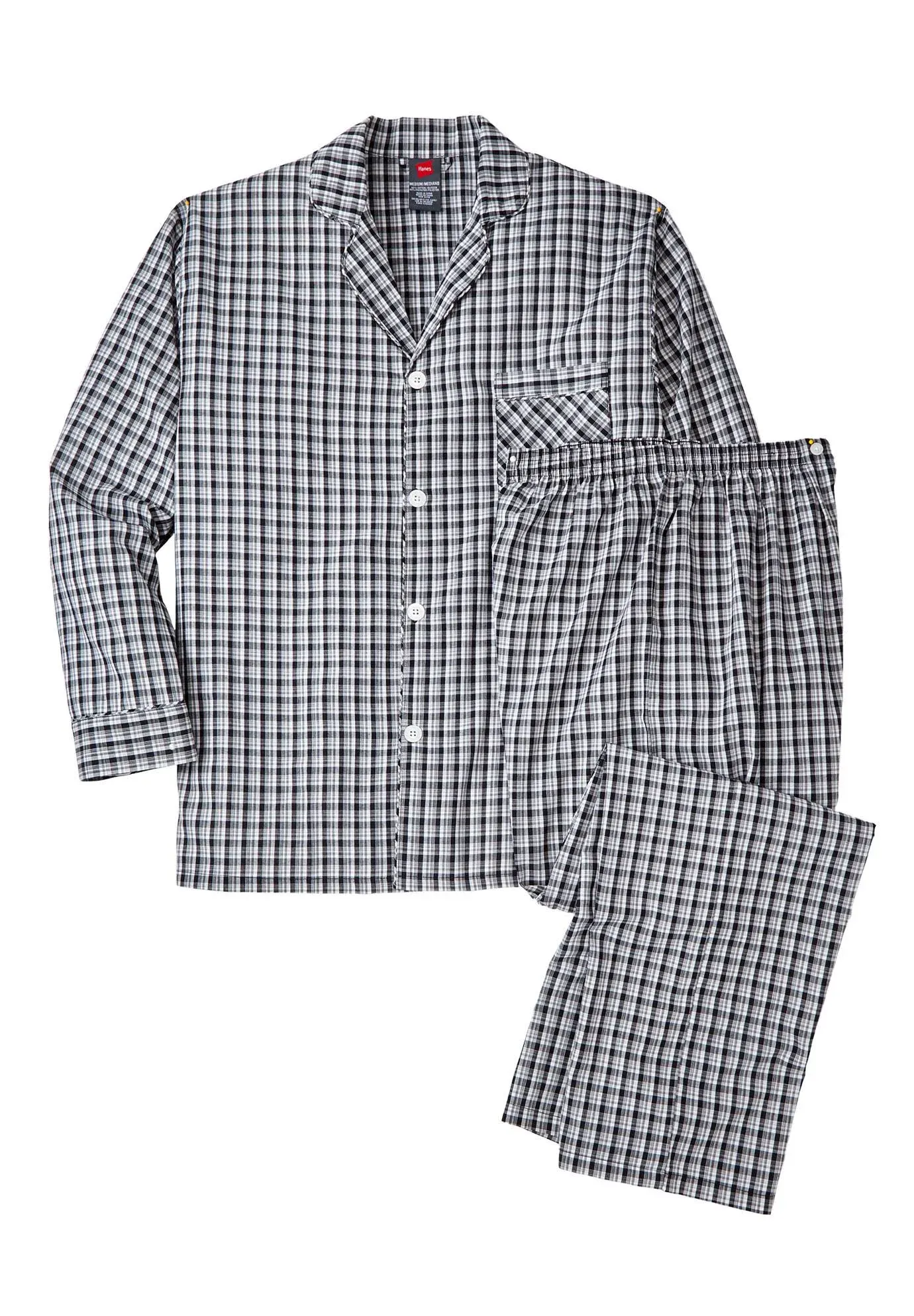 Hanes Men's Big Men's Classics Broadcloth Woven Pajama Set