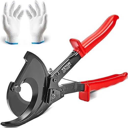 VEVOR Ratcheting Cable Cutter 11" Wire Cutter Heavy Duty with Gloves Strong ...