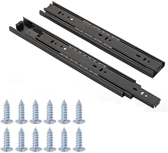 High-Grade Steel 1-Pair Drawer Slides - Full Extension, 100-Lbs Weight Capacity