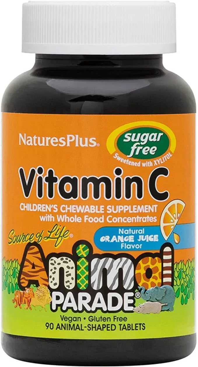 Nature's Plus Source of Life Animal Parade Sugar-Free Vitamin C Orange Juice Flavor - 90 - Chewable