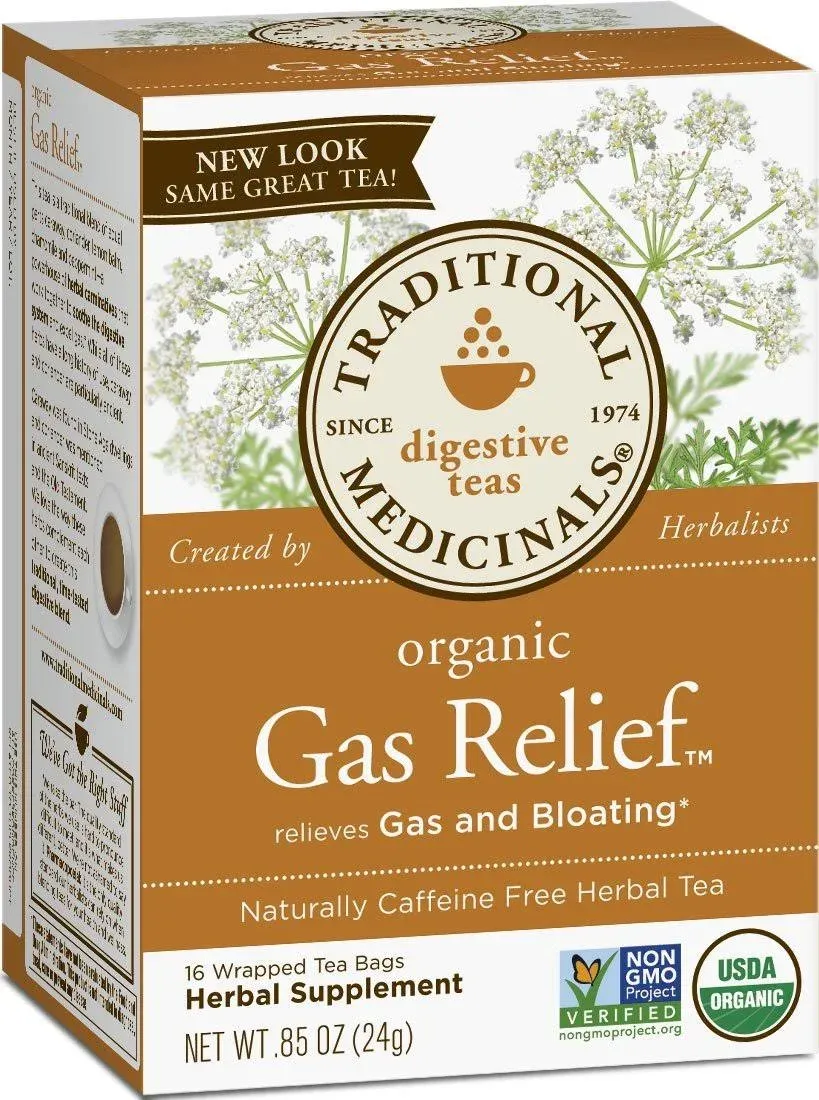 Organic Gas Relief Tea 16 BAGS By Traditional Medicinals