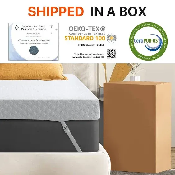 3 Inch Gel Memory Foam Mattress Topper Queen Size, Cooling Mattress Pad for Back Pain, with Removable Bamboo Cover，Bed Topper Soft & Breathable