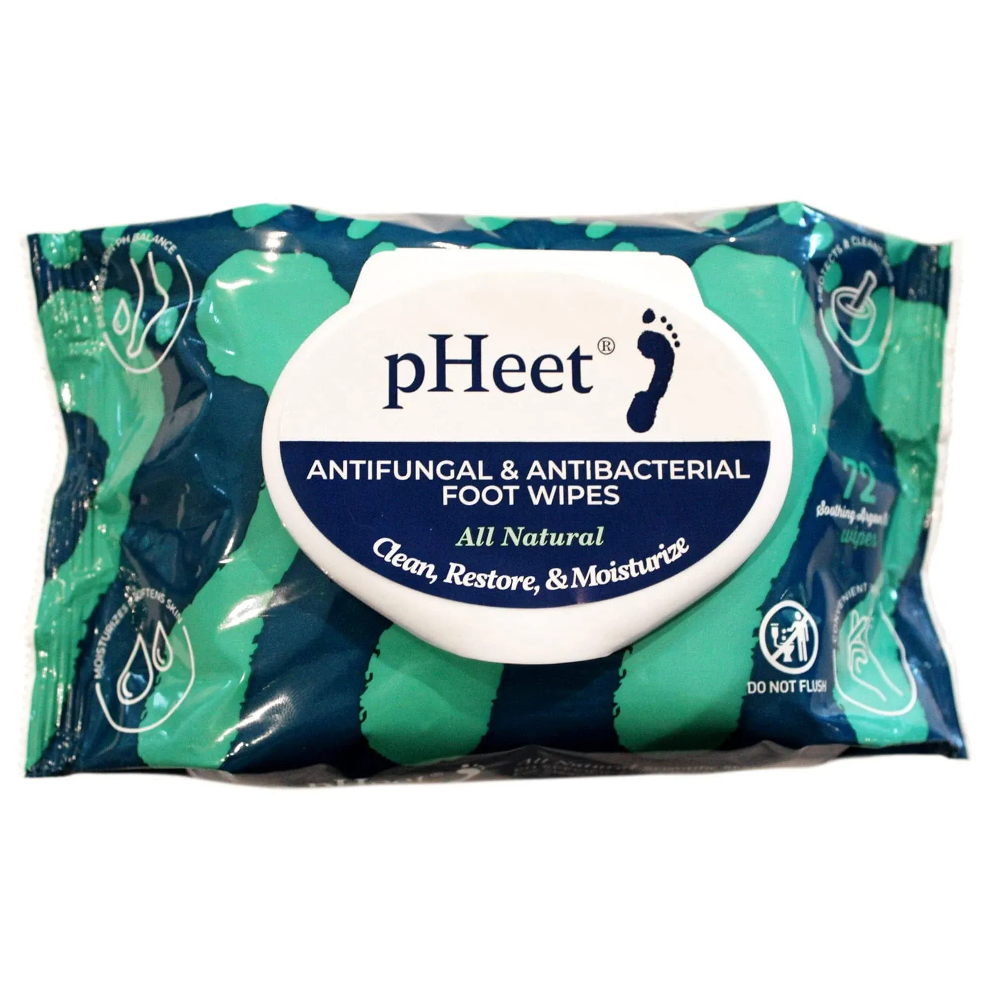 pHeet All Natural Antifungal & Antibacterial Foot Wipes