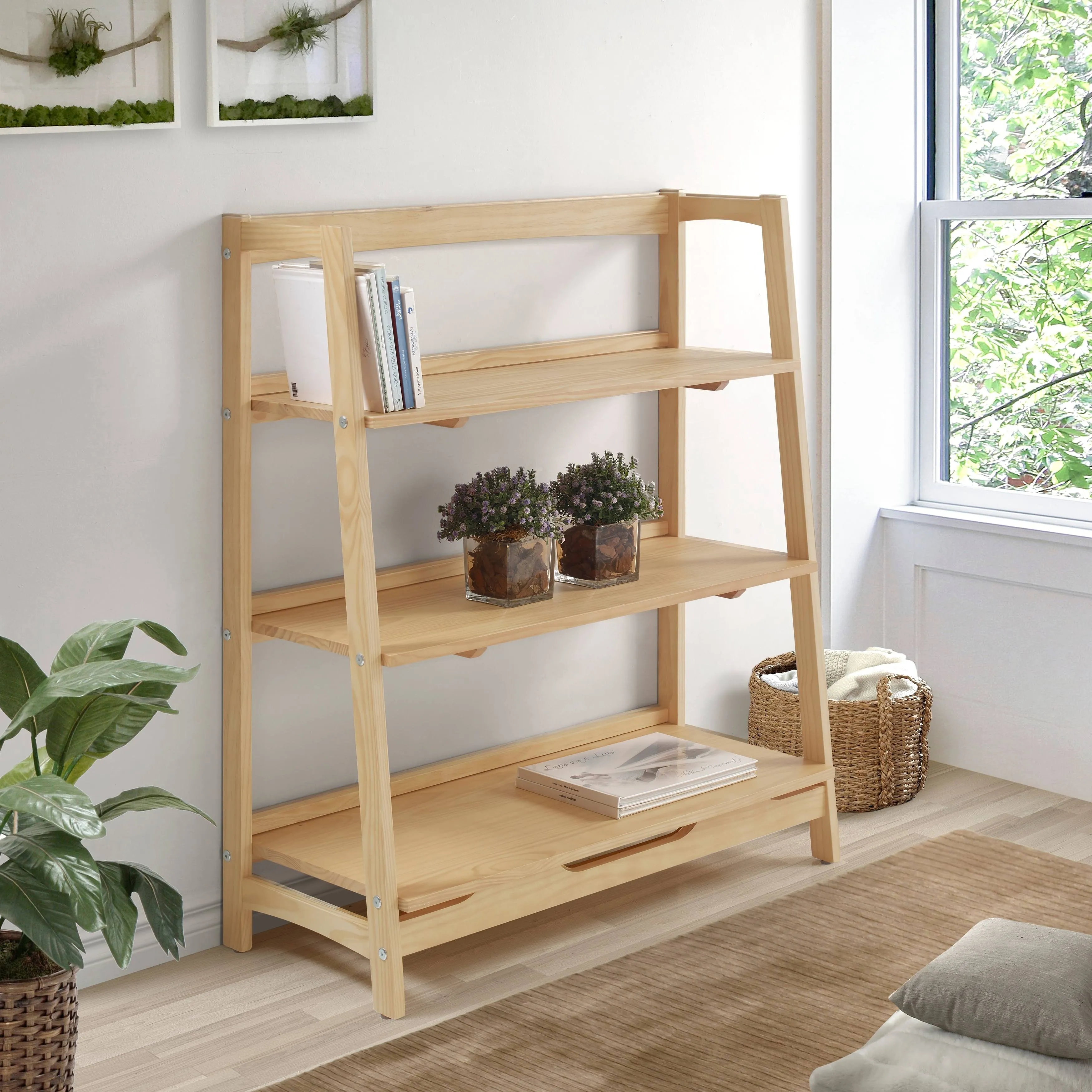 Camaflexi Mid Century Open Shelving Unit- Oak Finish